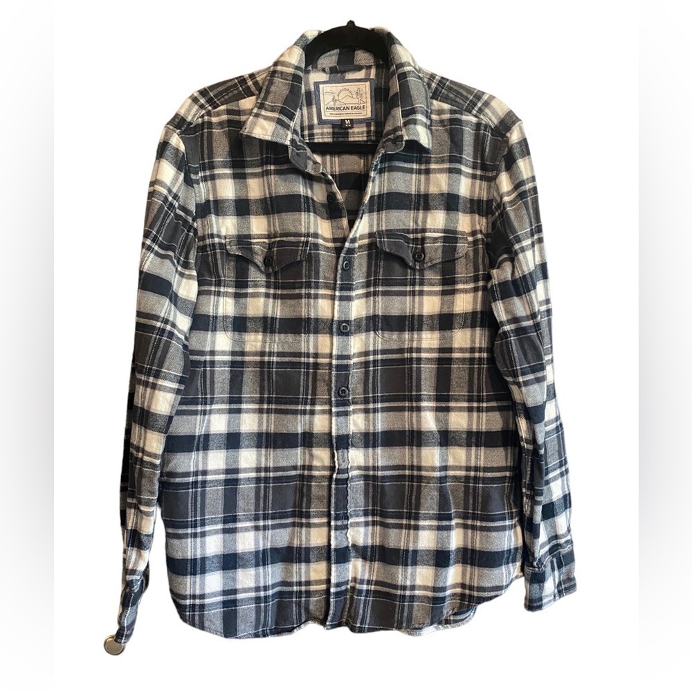American Eagle 100% Cotton Plaid Flannel, Size M